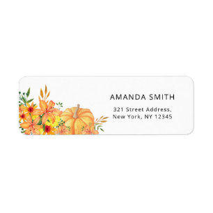 Fall floral return address label