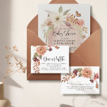 Fall Floral Rustic BOHO Watercolor Diaper Raffle Enclosure Card