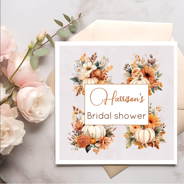 Fall Floral Rustic Bridal Shower Paper  Napkins (Creator Uploaded)
