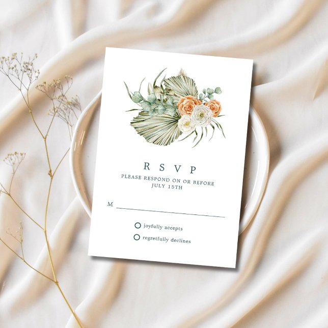 Fall Floral Rustic Outdoor Wedding RSVP Card (Fall Floral Rustic Outdoor Wedding RSVP)
