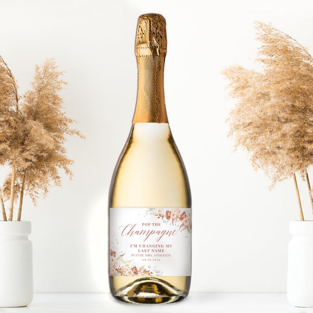 Fall Floral  Sparkling Wine Label (Creator Uploaded)