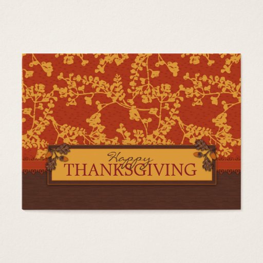 Customizable Fall Floral Stems in Warm Autumn Color Business Card Template