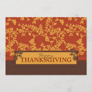 Fall Floral Stems in Warm Autumn Color Invitation
