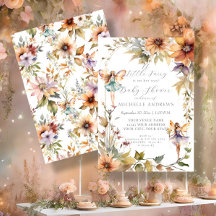 Fall Floral Sunflower Fairy Daisy Girl Baby Shower