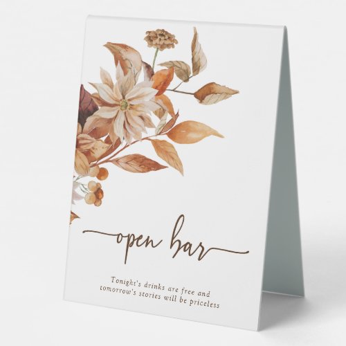 Fall Floral Table Tent Sign