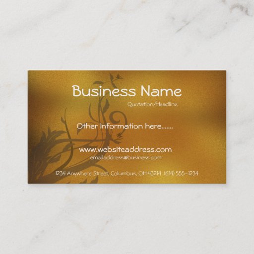 Customizable Fall Floral Vines/Leaves Business Card