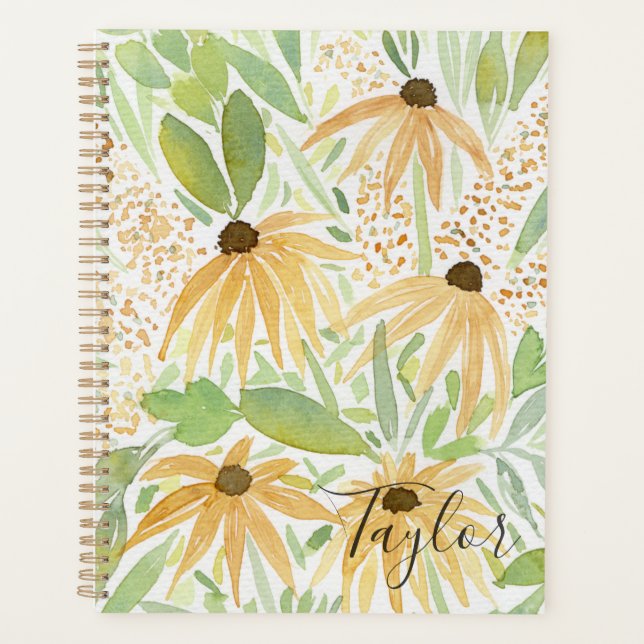 Fall Floral Watercolor Sunflowers Planner (Front)