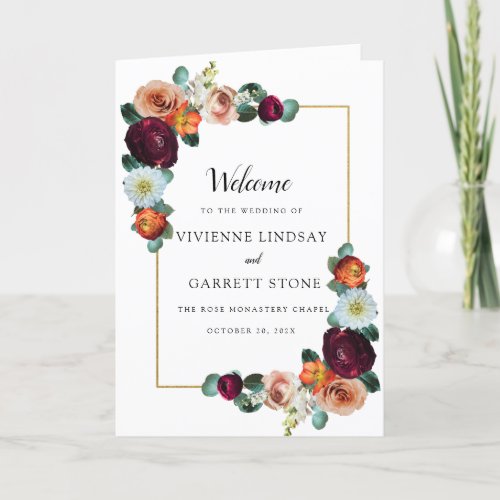 Fall Floral Wedding Booklet Program