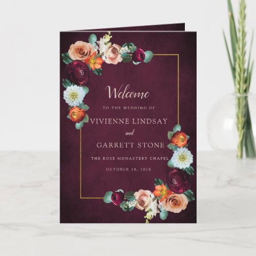 Fall Floral Wedding Booklet Program