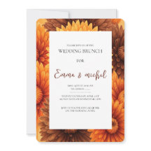 Fall Floral Wedding Brunch Invitation