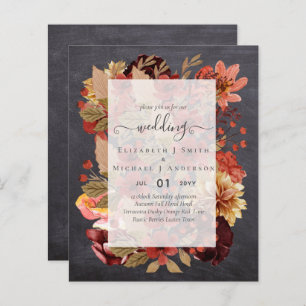 Fall Floral Wedding - Burgundy Orange BUDGET