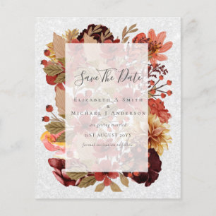 Fall Floral Wedding - Burgundy Orange BUDGET Flyer