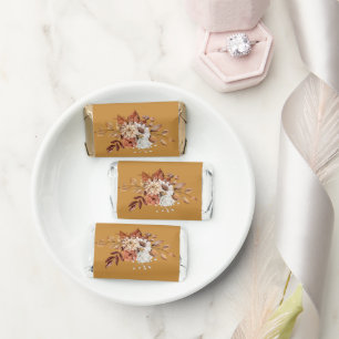 Fall Floral Wedding Gold Favor Chocolate Bar