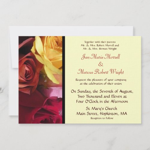 Fall Floral Wedding Invitation