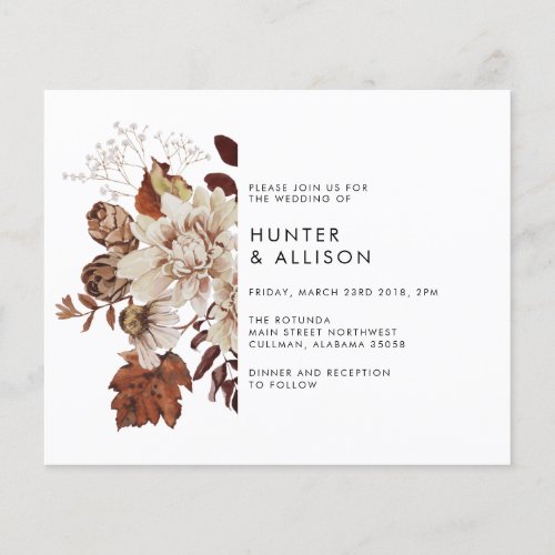 Fall Floral Wedding Invitation Flyer