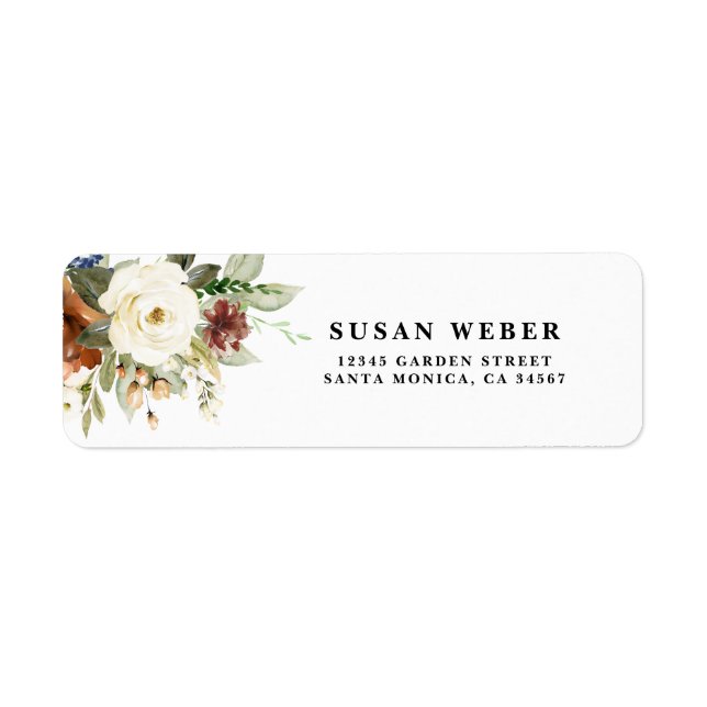 Fall Floral wedding invitation Label (Front)