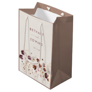 Fall Floral Wedding Medium Gift Bag
