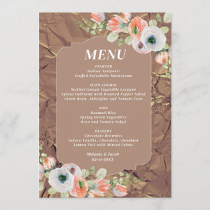 Fall Floral Wedding Menu