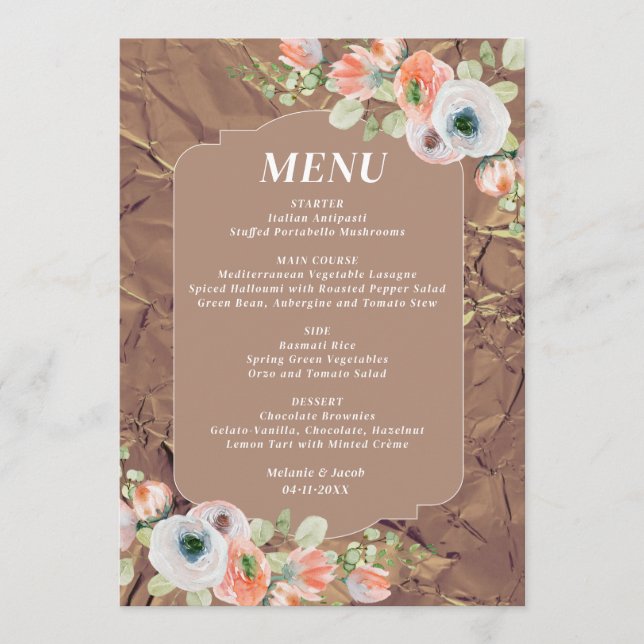Fall Floral Wedding Menu (Front)