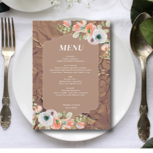 Fall Floral Wedding Menu