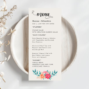 Fall Floral Wedding Menu
