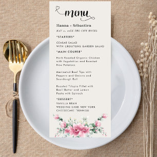 Fall Floral Wedding Menu
