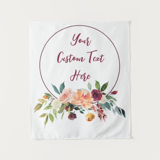 Fall Floral Wedding Photo Booth Backdrop Fun Prop  (Front)