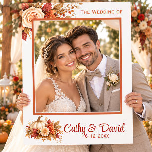 Fall Floral Wedding Selfie Frame Autumn Pumpkin