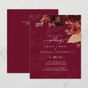 Fall Floral Wedding Suite Terracotta Burgundy Red