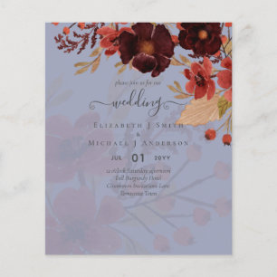 Fall Floral Wedding Terracotta Burgundy Red Flyer