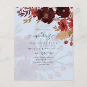 Fall Floral Wedding Terracotta Burgundy Red Flyer