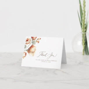 Fall Floral Wedding Thank You Card