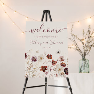 Fall Floral Wedding Welcome Sign