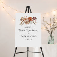 Fall Floral Wedding Welcome Sign