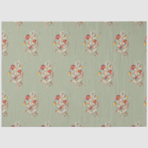 Fall Floral Wildflower Bouquet Butterfly Decoupage Tissue Paper