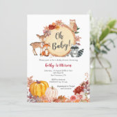 Fall Floral Woodland Baby Shower Invitation (Standing Front)