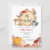 Fall Floral Woodland Baby Shower Invitation (Front)