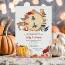 Fall Floral Woodland Gender Reveal Invitation