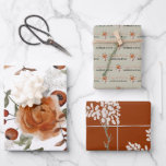 Fall Floral Wrapping Paper Sheets<br><div class="desc">Celebrate any special occasion with this lovely personalized congratulations fall/winter wrapping paper set! Matching wedding stationery available under my "wedding collection."</div>