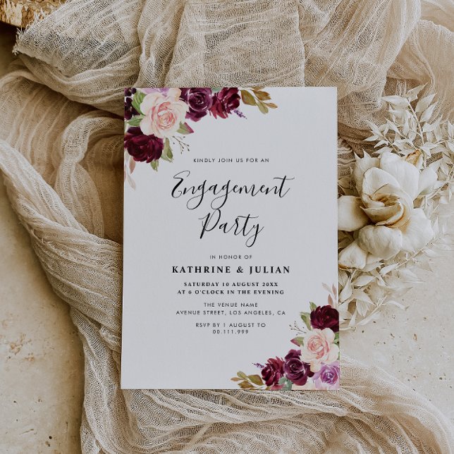 fall floral wreath engagement party invitation (Creator Uploaded)