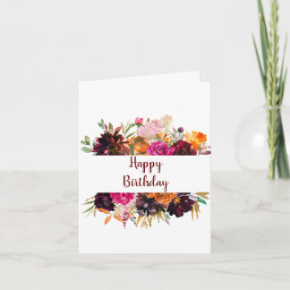 Fall Florals Birthday Greeting Card