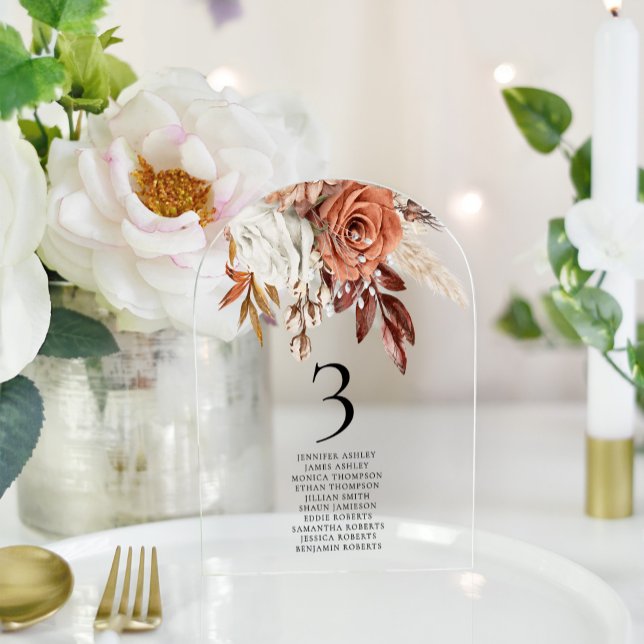 Fall Florals Guest Names Wedding Table Number (Creator Uploaded)