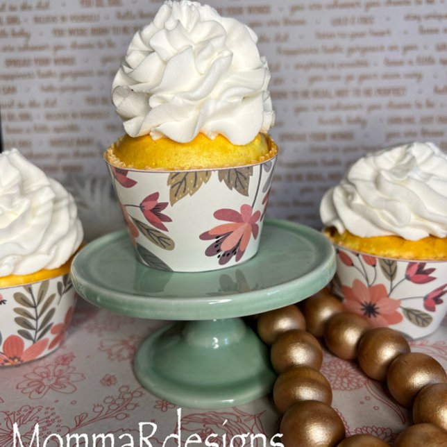 Fall flower Cupcake wrappers, Autumn cupcake wrap (Creator Uploaded)