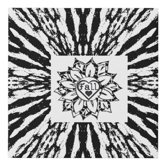 fall flower faux canvas print (Front)