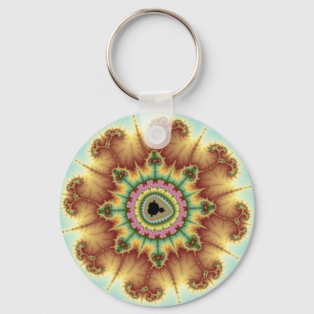 Fall Flower - Fractal Art Keychain (Front)