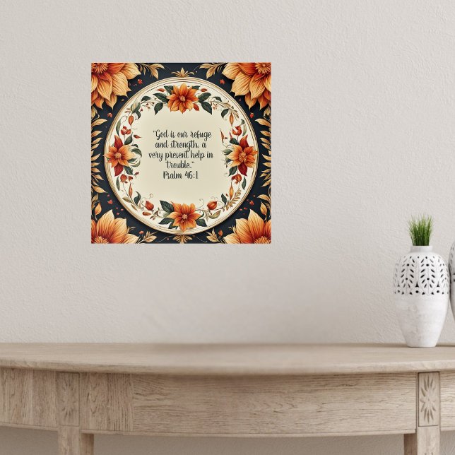 Fall Flower Frame Bible Verses  Poster (Creator Uploaded)