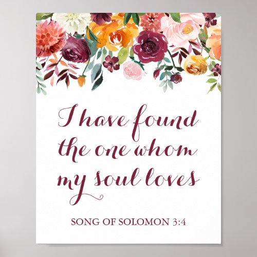Fall Flower I Have Found the One My Soul Loves Poster
