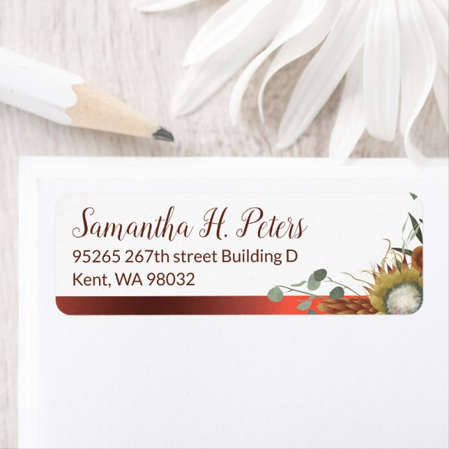 Fall Flowers Address Label Sheet (Insitu)