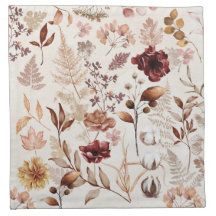 Fall Flowers and Leaves Watercolor