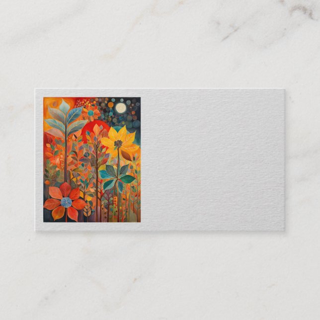 Fall Flowers Artwork Business Cards (Front)